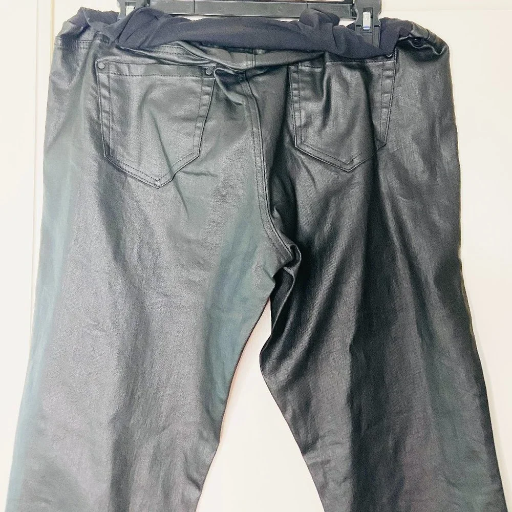 Motherhood Maternity Indigo Blue Coated Skinny Leg Ankle Jeans Black Med… - Picture 6 of 10